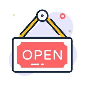 Open, Board, Shop, Store, Announcement icon