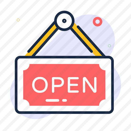 Open, Board, Shop, Store, Announcement preview