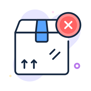 Rejected, Parcel, Cancelation, Package icon