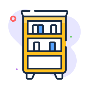 Bookshelf, Book, Storage, Library, Education icon