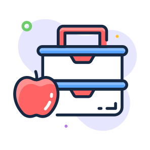 Lunch, Box, Tiffin, School, Meal icon