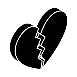 Broken, Heart, Shattered, Heartbreak, Divorce icon
