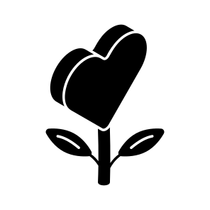 Heart, Flower, Valentine, Love, Passion icon