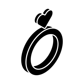 Heart, Ring, Valentine, Proposal, Engagement icon