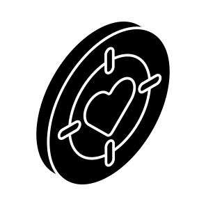 Love, Goal, Target, Aim, Heart icon