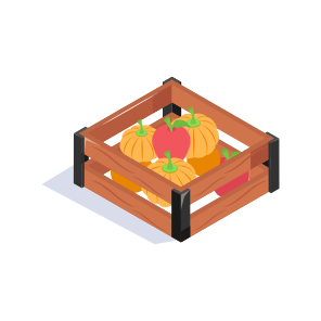Fruit, Basket, Thanksgiving, Pumpkin, Autumn icon