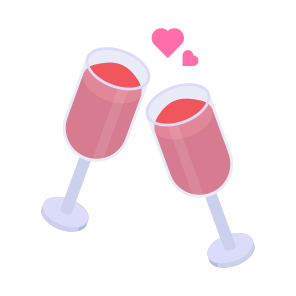 Cheers, Romantic, Roasting, Wine Glasses, Celebration icon