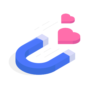 Love, Magnet, Attraction, Affection, Connection icon