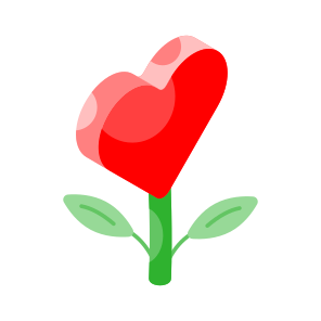 Heart, Flower, Valentine, Love, Passion icon