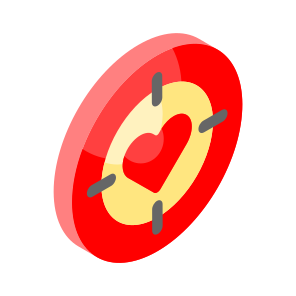 Love, Goal, Target, Aim, Heart icon