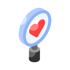 Love, Search, Finding, Magnifier, Loupe icon