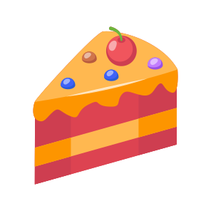 Cake, Slice, Dessert, Confectionery, Bakery icon