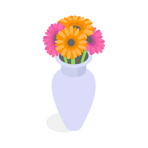 Gerbera Daisies, Flower, Bouquet, Vase, Floral icon