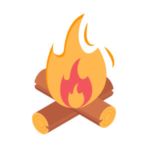 Bonfire, Campfire, Blaze, Balefire, Log Fire icon