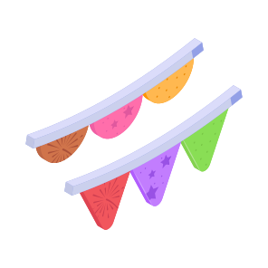 Bunting, Flags, Garlands, Decoration, Party, icon