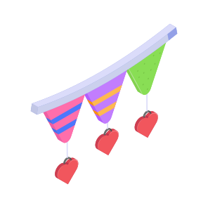 Garlands, Decoration, Pennants, Buntings, Streamer icon