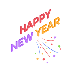 New Year, Banner, Poster, Typography, Text icon