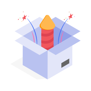 Surprise, Gift, Firecracker, Rocket, New Year icon