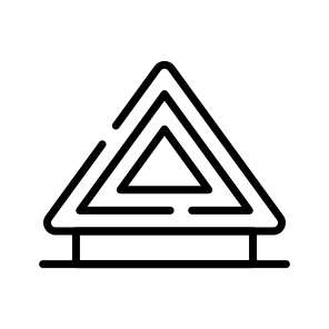 Warning, Triangle, Emergency, Roadside, Automotive, Car, Breakdown icon