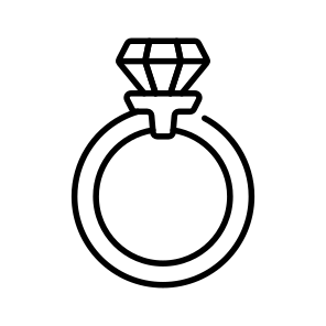 Diamond, Ring, Gemstone, Wedding, Engagement icon