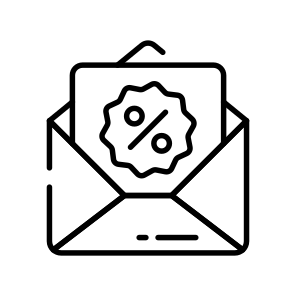 Discount, Mail, Promotion, Offer, Marketing icon