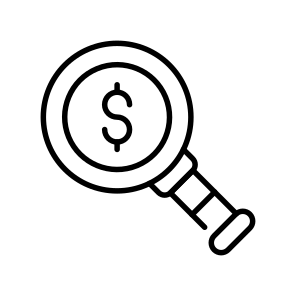 Financial, Search, Budget, Planning, Money icon