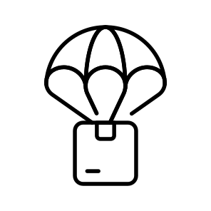 Parachute, Delivery, Air, Airdrop, Shipping icon