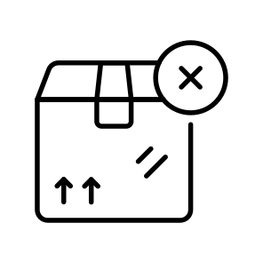 Rejected, Parcel, Cancelation, Package icon