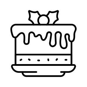 Cake, Dessert, Christmas, Traditional, Chocolate, icon