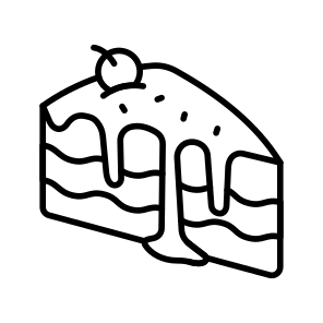 Cake, Slice, Piece, Dessert, Confectionery, icon