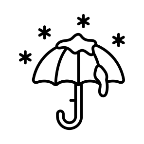 Umbrella, Snowfalling, Weather, Forecast, Winter, icon