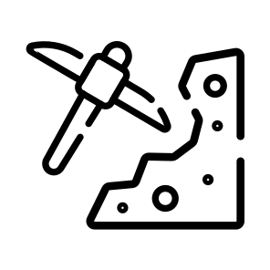 Mining, Extracting, Digging, Pickaxe, Mountain icon