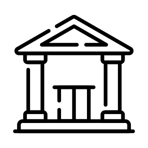 Museum, Gallery, Columns, Building, Estate,, icon
