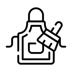 Apron, Clothes, Wearable, Brush, Housekeeping icon