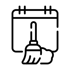 Broom, Schedule, Calendar, Planner, Housekeeping icon