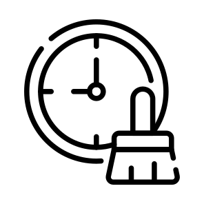 Time, Clock, Watch, Brush, Dusting icon