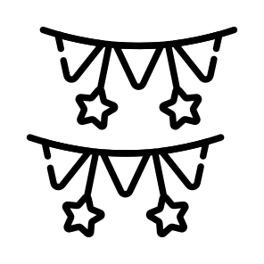 Buntings, Garlands, Decoration, Ornament, Party icon