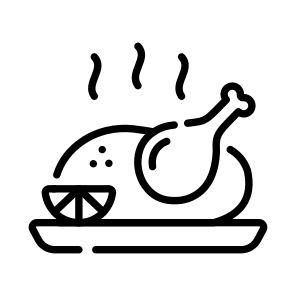 Chicken, Roasted, Turkey, Meat, Cuisine icon