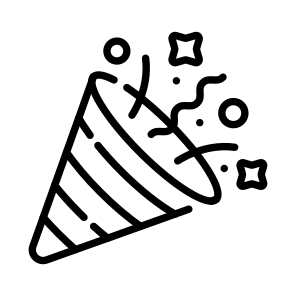 Confetti, Shower, Streamers, Celebration, Christmas icon