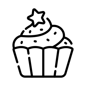 Cupcake, Muffing, Sweetmeat, Dessert, Confectionery icon