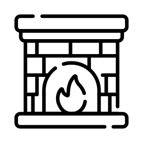 Fireplace, Mantel, Firepit, Burning, Christmas icon