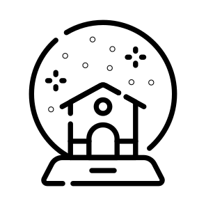 Globe, Ball, Crystal, Snow, House icon