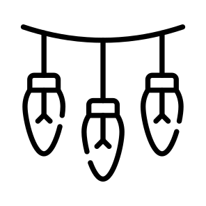 Lights, Bulb, Illumination, Brightness, Decoration icon