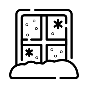 Window, Blazing, Interior, Snowfall, Flakes icon