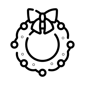 Wreath, Decor, Decoration, Ribbon, Christmas icon