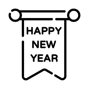 Year, Banner, Hanging, Decor, Pennant icon