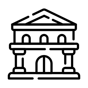 Bank, Columns, Institute, Property, Estate icon
