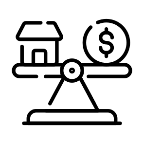 Comparison, Money, Price, Home, House icon