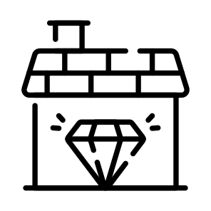 Diamond, Asset, Home, House, Residence icon