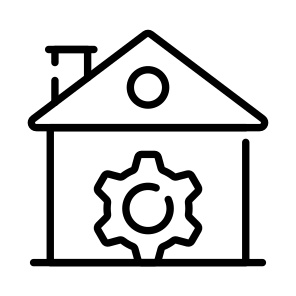 Maintenance, Management, Cogwheel, Home, House icon